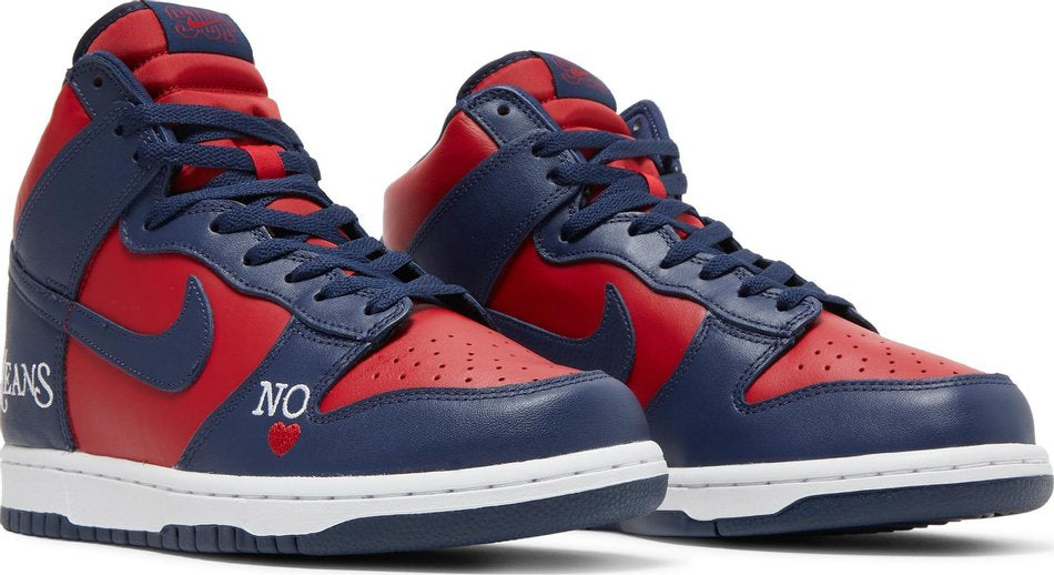 Supreme x Dunk High SB  By Any Means   Red Navy  DN3741-600